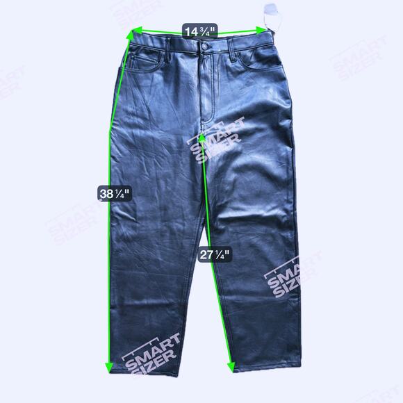 Abercrombie Vegan Leather High-Rise Ankle Straight Pants Black 31 Edgy Holiday - Picture 6 of 10